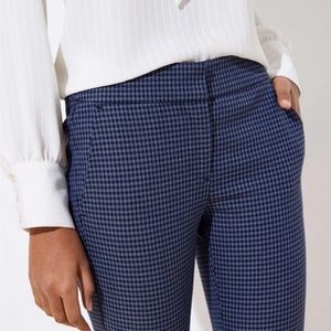 LOFT Slim Ankle Pants, Blue Gingham, Size 6P